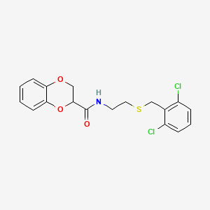 N-{2-[(2,6-dichlorobenzyl)thio]ethyl}-2,3-dihydro-1,4-benzodioxine-2-carboxamide