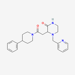 3-[2-Oxo-2-(4-phenylpiperidin-1-yl)ethyl]-4-(pyridin-2-ylmethyl)piperazin-2-one