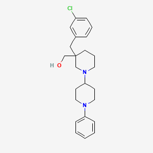 molecular formula C24H31ClN2O B6018539 [3-[(3-Chlorophenyl)methyl]-1-(1-phenylpiperidin-4-yl)piperidin-3-yl]methanol 