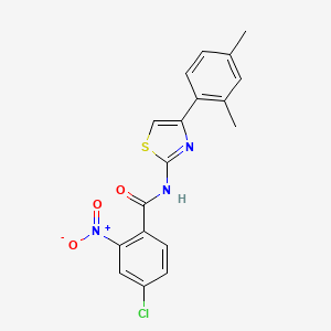 molecular formula C18H14ClN3O3S B6018547 4-chloro-N-[4-(2,4-dimethylphenyl)-1,3-thiazol-2-yl]-2-nitrobenzamide 