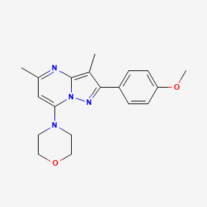 molecular formula C19H22N4O2 B6018550 2-(4-Methoxyphenyl)-3,5-dimethyl-7-morpholin-4-ylpyrazolo[1,5-a]pyrimidine 