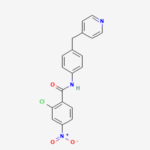 molecular formula C19H14ClN3O3 B6018563 2-chloro-4-nitro-N-[4-(pyridin-4-ylmethyl)phenyl]benzamide 