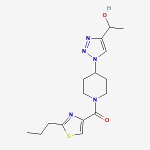 molecular formula C16H23N5O2S B6018581 1-(1-{1-[(2-propyl-1,3-thiazol-4-yl)carbonyl]-4-piperidinyl}-1H-1,2,3-triazol-4-yl)ethanol 