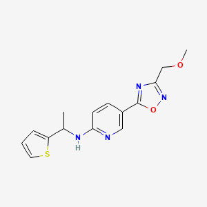 5-[3-(methoxymethyl)-1,2,4-oxadiazol-5-yl]-N-(1-thiophen-2-ylethyl)pyridin-2-amine