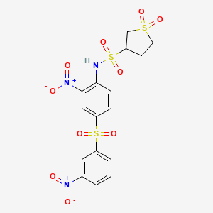 N-[2-nitro-4-(3-nitrophenyl)sulfonylphenyl]-1,1-dioxothiolane-3-sulfonamide