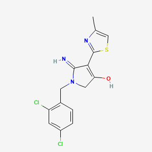 molecular formula C15H13Cl2N3OS B6018641 1-(2,4-dichlorobenzyl)-5-imino-4-(4-methyl-1,3-thiazol-2-yl)-2,5-dihydro-1H-pyrrol-3-ol 