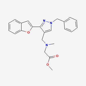 methyl N-{[3-(1-benzofuran-2-yl)-1-benzyl-1H-pyrazol-4-yl]methyl}-N-methylglycinate