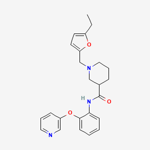 molecular formula C24H27N3O3 B6018658 1-[(5-ethyl-2-furyl)methyl]-N-[2-(3-pyridinyloxy)phenyl]-3-piperidinecarboxamide 