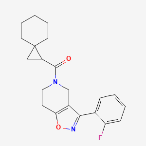 molecular formula C21H23FN2O2 B6018668 3-(2-fluorophenyl)-5-(spiro[2.5]oct-1-ylcarbonyl)-4,5,6,7-tetrahydroisoxazolo[4,5-c]pyridine 