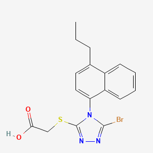 molecular formula C17H16BrN3O2S B601867 2-((5-Bromo-4-(4-propylnaphthalen-1-yl)-4H-1,2,4-triazol-3-yl)thio)acetic acid CAS No. 1533519-96-8
