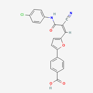 molecular formula C21H13ClN2O4 B6018676 4-(5-{(1Z)-3-[(4-chlorophenyl)amino]-2-cyano-3-oxoprop-1-en-1-yl}furan-2-yl)benzoic acid 