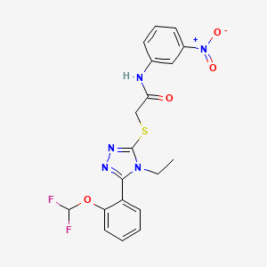 molecular formula C19H17F2N5O4S B6018708 2-({5-[2-(difluoromethoxy)phenyl]-4-ethyl-4H-1,2,4-triazol-3-yl}sulfanyl)-N-(3-nitrophenyl)acetamide 