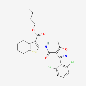 butyl 2-({[3-(2,6-dichlorophenyl)-5-methyl-4-isoxazolyl]carbonyl}amino)-4,5,6,7-tetrahydro-1-benzothiophene-3-carboxylate