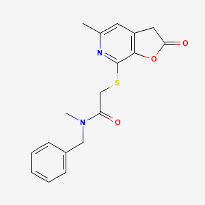 N-BENZYL-N-METHYL-2-({5-METHYL-2-OXO-2H,3H-FURO[2,3-C]PYRIDIN-7-YL}SULFANYL)ACETAMIDE