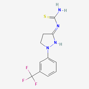 molecular formula C11H11F3N4S B6018791 (E)-[1-[3-(trifluoromethyl)phenyl]pyrazolidin-3-ylidene]thiourea 