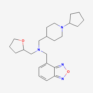 molecular formula C23H34N4O2 B6018811 N-(2,1,3-benzoxadiazol-4-ylmethyl)-1-(1-cyclopentylpiperidin-4-yl)-N-(oxolan-2-ylmethyl)methanamine 