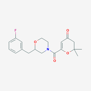 6-{[2-(3-fluorobenzyl)-4-morpholinyl]carbonyl}-2,2-dimethyl-2,3-dihydro-4H-pyran-4-one