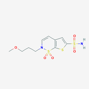 molecular formula C10H14N2O5S3 B601886 2-(3-Methoxypropyl)-2H-thieno[3,2-E][1,2]thiazine-6-sulfonamide 1,1-dioxide CAS No. 171273-35-1