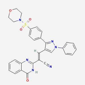 3-{3-[4-(4-morpholinylsulfonyl)phenyl]-1-phenyl-1H-pyrazol-4-yl}-2-(4-oxo-3,4-dihydro-2-quinazolinyl)acrylonitrile