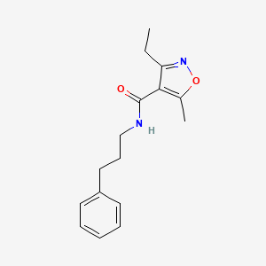 molecular formula C16H20N2O2 B6018911 3-ETHYL-5-METHYL-N-(3-PHENYLPROPYL)-12-OXAZOLE-4-CARBOXAMIDE 