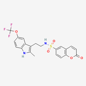 N-{2-[2-methyl-5-(trifluoromethoxy)-1H-indol-3-yl]ethyl}-2-oxo-2H-chromene-6-sulfonamide