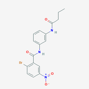 molecular formula C17H16BrN3O4 B6018943 2-bromo-N-[3-(butanoylamino)phenyl]-5-nitrobenzamide 