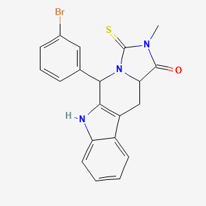 10-(3-Bromophenyl)-13-methyl-12-sulfanylidene-8,11,13-triazatetracyclo[7.7.0.02,7.011,15]hexadeca-1(9),2,4,6-tetraen-14-one