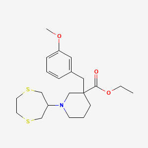 molecular formula C21H31NO3S2 B6018958 Ethyl 1-(1,4-dithiepan-6-yl)-3-[(3-methoxyphenyl)methyl]piperidine-3-carboxylate 