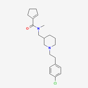 molecular formula C21H29ClN2O B6018964 N-({1-[2-(4-chlorophenyl)ethyl]-3-piperidinyl}methyl)-N-methyl-1-cyclopentene-1-carboxamide 