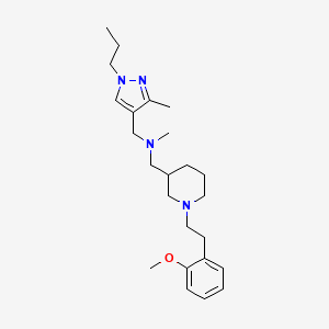 molecular formula C24H38N4O B6018971 ({1-[2-(2-methoxyphenyl)ethyl]-3-piperidinyl}methyl)methyl[(3-methyl-1-propyl-1H-pyrazol-4-yl)methyl]amine 