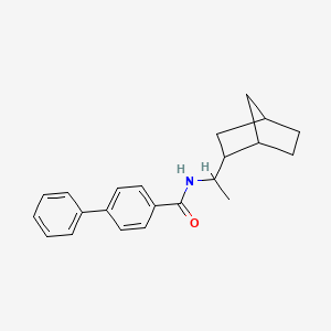 molecular formula C22H25NO B6018983 N-(1-BICYCLO[2.2.1]HEPT-2-YLETHYL)BIPHENYL-4-CARBOXAMIDE 