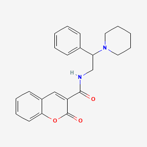 2-oxo-N-[2-phenyl-2-(piperidin-1-yl)ethyl]-2H-chromene-3-carboxamide