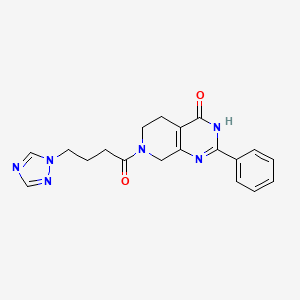 molecular formula C19H20N6O2 B6019009 2-phenyl-7-[4-(1H-1,2,4-triazol-1-yl)butanoyl]-5,6,7,8-tetrahydropyrido[3,4-d]pyrimidin-4(3H)-one 