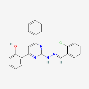 2-chlorobenzaldehyde [4-(2-hydroxyphenyl)-6-phenyl-2-pyrimidinyl]hydrazone