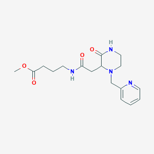 molecular formula C17H24N4O4 B6019120 methyl 4-({[3-oxo-1-(2-pyridinylmethyl)-2-piperazinyl]acetyl}amino)butanoate 