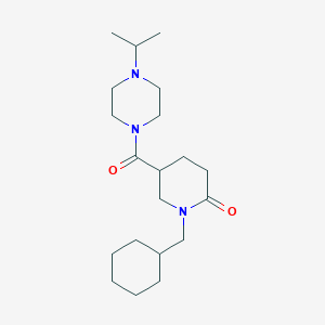 molecular formula C20H35N3O2 B6019122 1-(cyclohexylmethyl)-5-[(4-isopropyl-1-piperazinyl)carbonyl]-2-piperidinone 