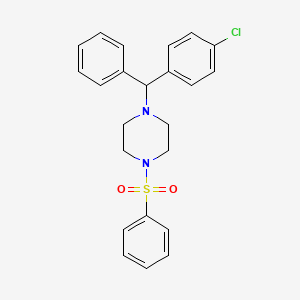 molecular formula C23H23ClN2O2S B601913 1-[(4-氯苯基)苯甲基]-4-(苯磺酰基)哌嗪 CAS No. 1391052-52-0