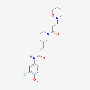 N-(3-chloro-4-methoxyphenyl)-3-{1-[3-(1,2-oxazinan-2-yl)propanoyl]-3-piperidinyl}propanamide