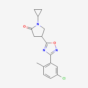 4-[3-(5-chloro-2-methylphenyl)-1,2,4-oxadiazol-5-yl]-1-cyclopropyl-2-pyrrolidinone