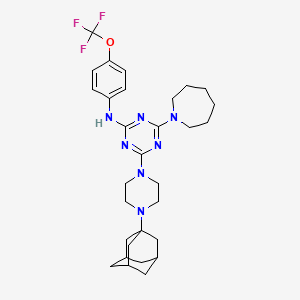 molecular formula C30H40F3N7O B6019138 4-[4-(ADAMANTAN-1-YL)PIPERAZIN-1-YL]-6-(AZEPAN-1-YL)-N-[4-(TRIFLUOROMETHOXY)PHENYL]-1,3,5-TRIAZIN-2-AMINE 