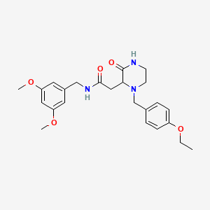 N-[(3,5-dimethoxyphenyl)methyl]-2-[1-[(4-ethoxyphenyl)methyl]-3-oxopiperazin-2-yl]acetamide