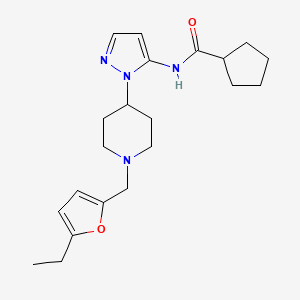 molecular formula C21H30N4O2 B6019173 N-[2-[1-[(5-ethylfuran-2-yl)methyl]piperidin-4-yl]pyrazol-3-yl]cyclopentanecarboxamide 