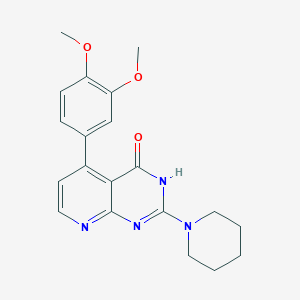 molecular formula C20H22N4O3 B6019186 5-(3,4-dimethoxyphenyl)-2-piperidin-1-ylpyrido[2,3-d]pyrimidin-4(3H)-one 