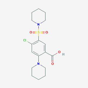 molecular formula C17H23ClN2O4S B6019192 4-Chloro-2-(piperidin-1-yl)-5-(piperidin-1-ylsulfonyl)benzoic acid 