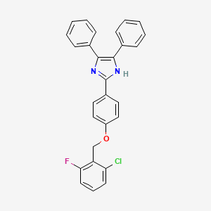 molecular formula C28H20ClFN2O B6019214 2-{4-[(2-CHLORO-6-FLUOROPHENYL)METHOXY]PHENYL}-4,5-DIPHENYL-1H-IMIDAZOLE 