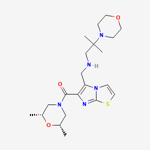 N-[(6-{[(2R*,6S*)-2,6-dimethyl-4-morpholinyl]carbonyl}imidazo[2,1-b][1,3]thiazol-5-yl)methyl]-2-methyl-2-(4-morpholinyl)-1-propanamine