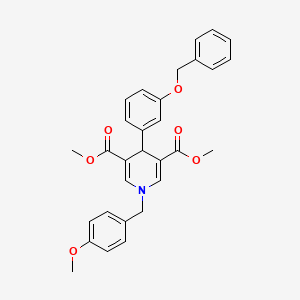 molecular formula C30H29NO6 B6019248 3,5-DIMETHYL 4-[3-(BENZYLOXY)PHENYL]-1-[(4-METHOXYPHENYL)METHYL]-1,4-DIHYDROPYRIDINE-3,5-DICARBOXYLATE 