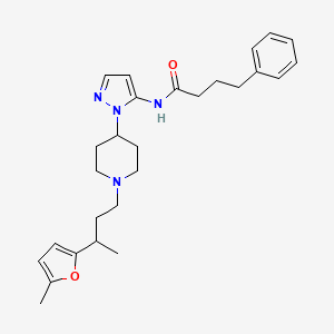 N-(1-{1-[3-(5-methyl-2-furyl)butyl]-4-piperidinyl}-1H-pyrazol-5-yl)-4-phenylbutanamide