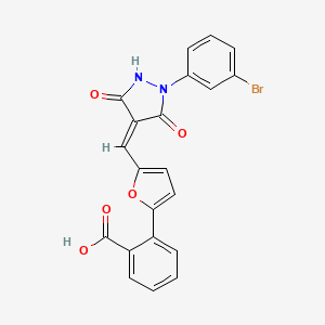 2-(5-{[1-(3-bromophenyl)-3,5-dioxo-4-pyrazolidinylidene]methyl}-2-furyl)benzoic acid