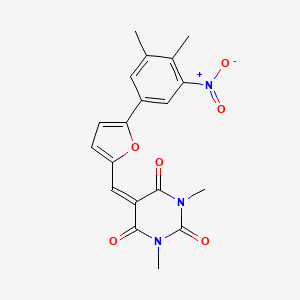 molecular formula C19H17N3O6 B6019263 5-{[5-(3,4-dimethyl-5-nitrophenyl)furan-2-yl]methylidene}-1,3-dimethylpyrimidine-2,4,6(1H,3H,5H)-trione CAS No. 6196-48-1